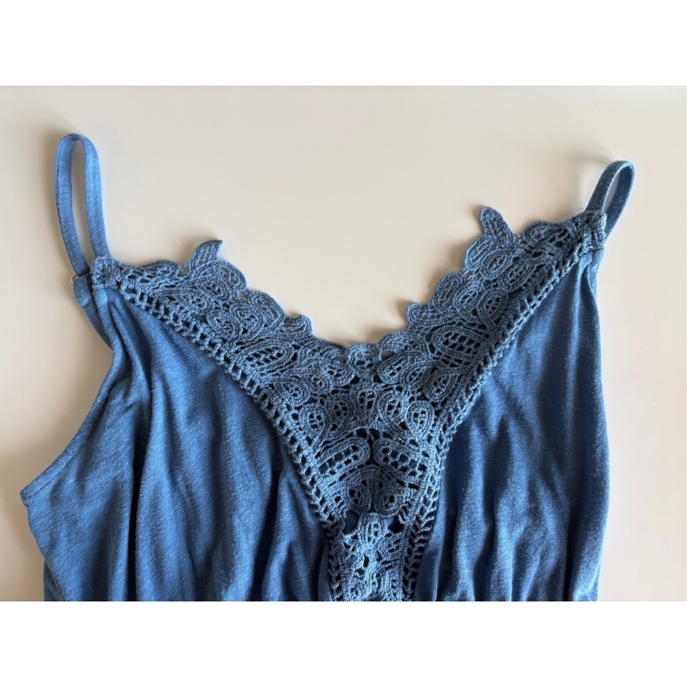CLEARANCE-Maurices Navy Crochet-Trim Peplum Camisole - Picture 4 of 7